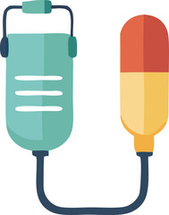 Medical infusion bag and drip set icon representing healthcare treatment and fluid therapy for hospitals clinics and medical professionals