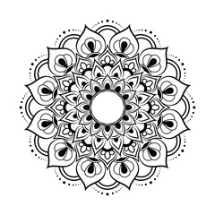 floral Line art mandala design vector