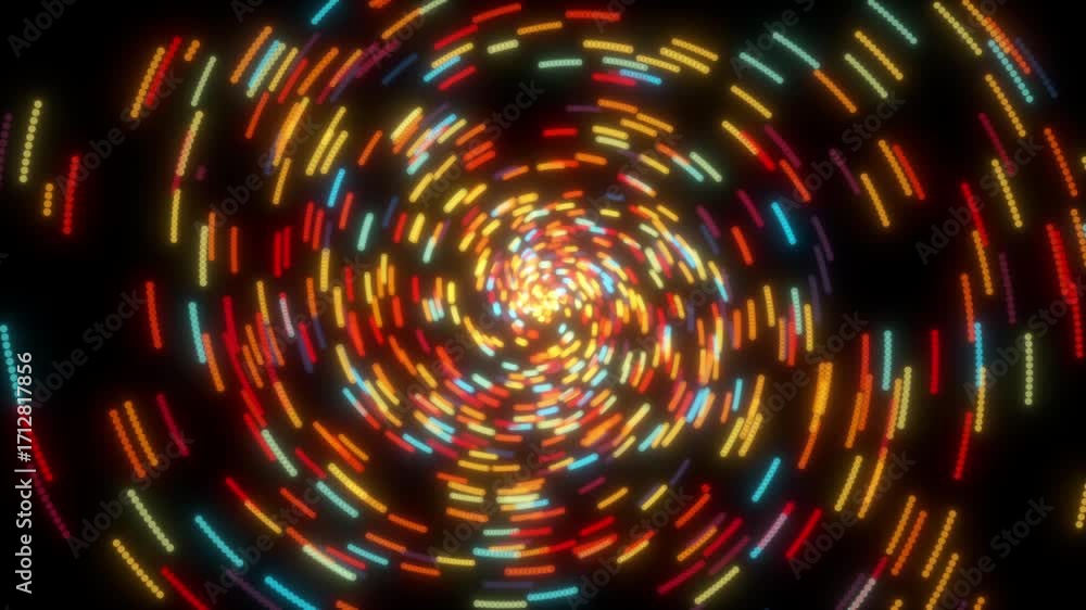 Aufkleber spiral colorful particles. computer generated 3d render