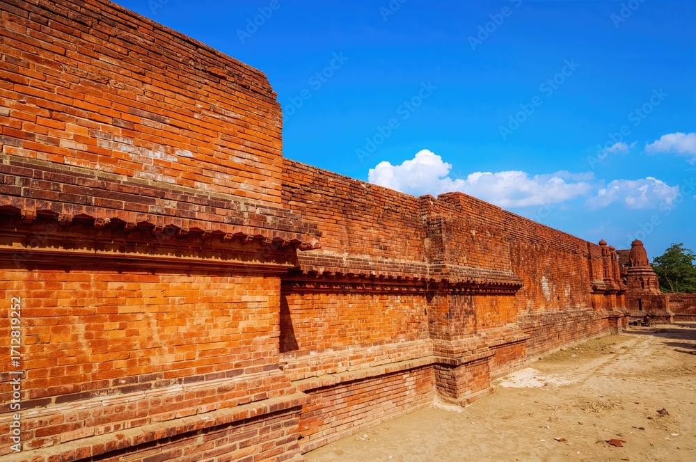 Poster temple walls built using red bricks