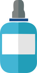 Modern flat design bottle with dropper cap and blank label for medication or cosmetic product branding and advertising visualization