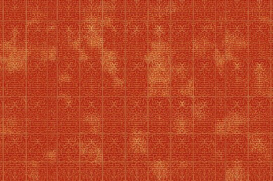 Seamless oriental design in red, 2D digital artwork