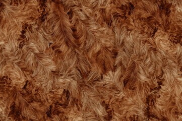 Abstract design featuring reddish-brown chicken feathers