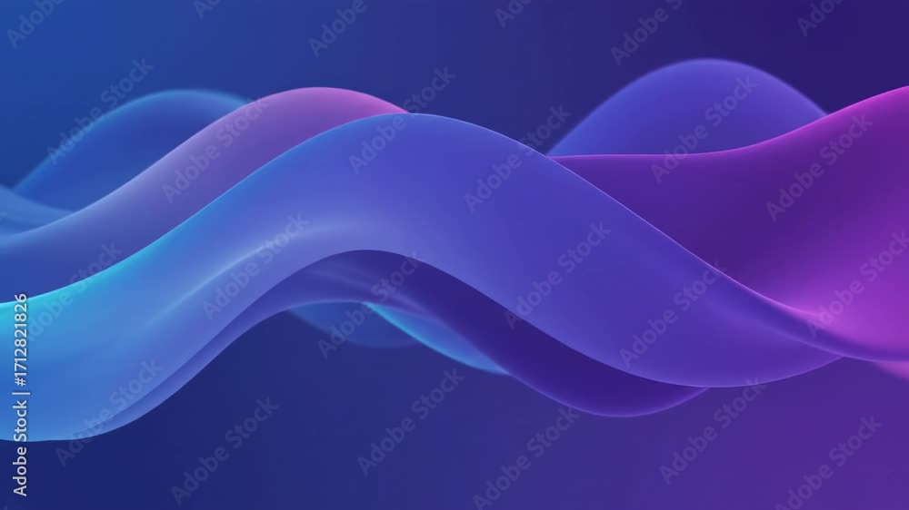 Poster abstract gradient waves background - smooth, flowing waves in shades of blue and purple create an ab