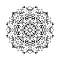 floral Line art mandala design vector