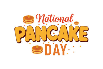 National pancake day typography colorful vector design