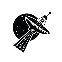 Space probe silhouette vector art illustration
