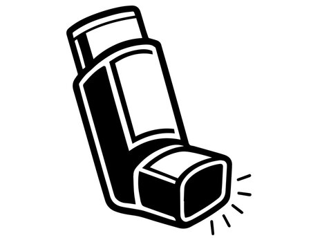 black and white inhaler clip art preview