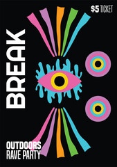 Poster Geomatric design using vibrant vector shapes in a Illuminati style.