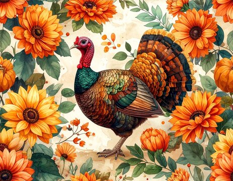 thanksgiving pattern - Generated image - Powered by Adobe