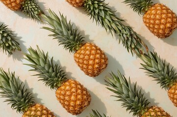 Tropical pineapple design on a soft-colored backdrop