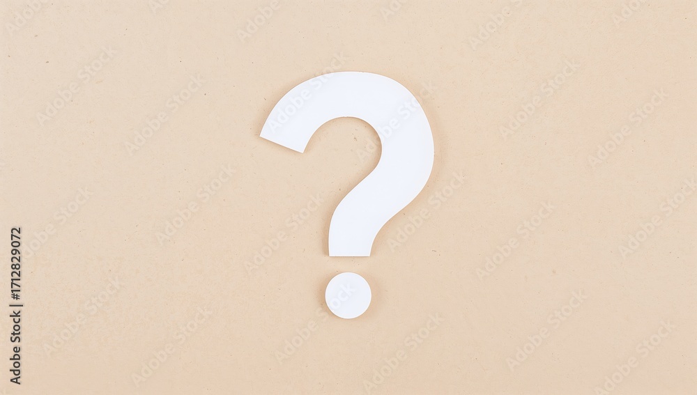 Poster quiz and decision making? minimalist icon cutout paper design with back