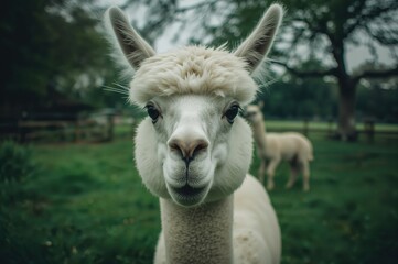 Obraz premium Close-up shot of an Alpaca's face
