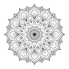 floral Line art mandala design vector