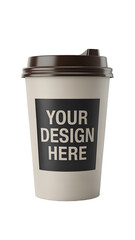 Coffee Cup Mockup With Your Design Here Label template Transparent background