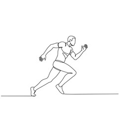 Male athlete running in a dynamic pose with minimalist design  