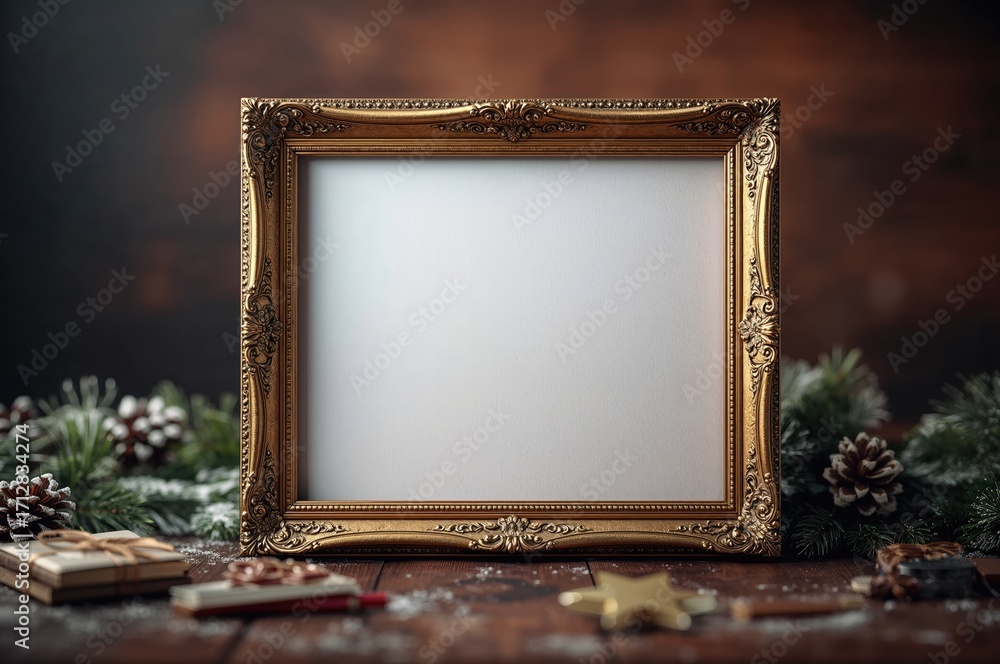 Poster mockup of a photo frame created with ai generation tools