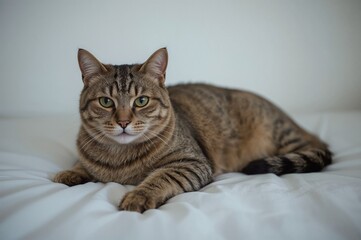 Obraz premium Cat Relaxing on a Cozy Bed