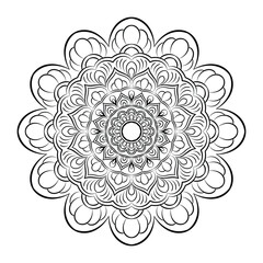 floral Line art mandala design vector