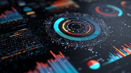 Abstract infographics with statistics and metrics