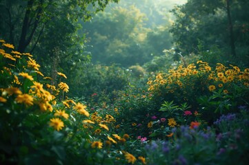 Tranquil scenery with lush greenery and natural beauty