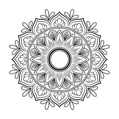 floral Line art mandala design vector