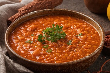 Classic vegan red lentil soup recipe