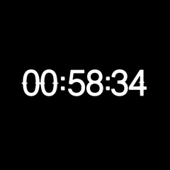 Obraz premium Digital Timer Displaying Time in White Font on Black Background.