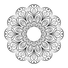 floral Line art mandala design vector