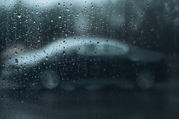 Water droplets on a vehicle's glass