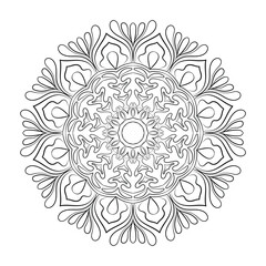 floral Line art mandala design vector
