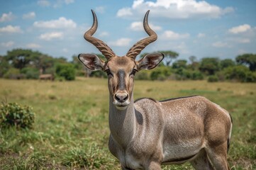 Close-up of a male greater kudu antelope