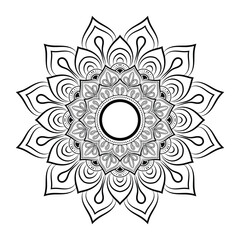 floral Line art mandala design vector