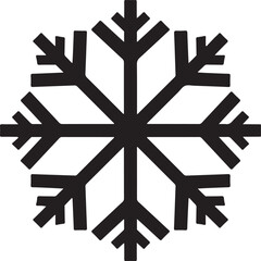 Stylized snowflake vector design in black and white