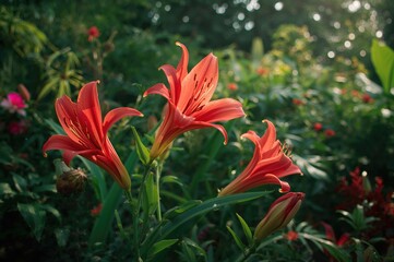 Bright red blossoms resembling lilies found in the northeastern region of India