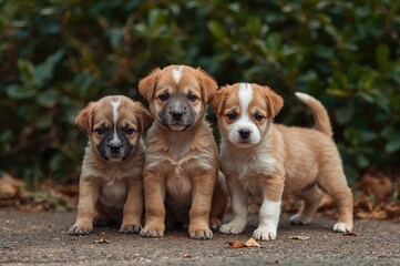 Young dogs roaming urban areas
