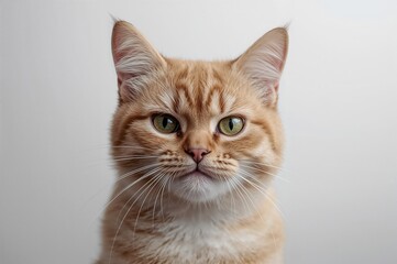 Obraz premium Close-up of a cat glaring at the camera. A feline expressing disapproval. Humorous pet moments.