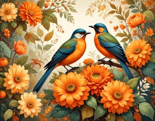 autumn birds Generated image