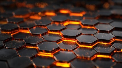 Obraz premium photorealistic techscape honeycomb diamonds with neon