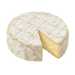 白カビチーズカット済み 柔らかな質感の乳製品グルメ食品 透明背景