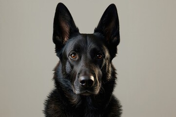 Portrait of a dark-coated canine