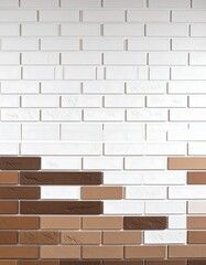 Obraz premium White and brown brick wall pattern