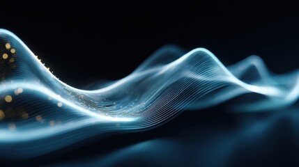 abstract glowing wave data flows from sleek phone soft light ai generated