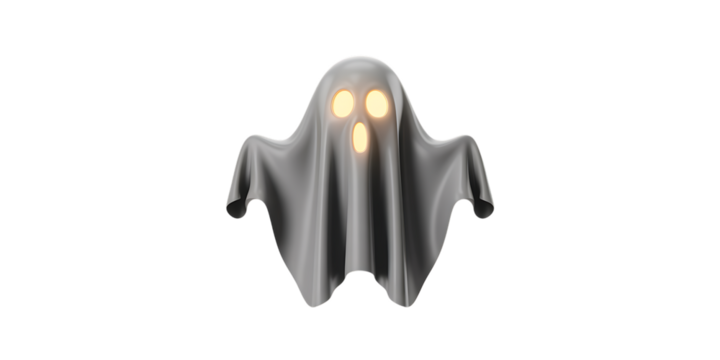 Eerie glowing ghost haunting the night with a playful yet spooky presence for Halloween