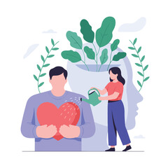 Mental Health Care and Emotional Support Concept Vector Illustration