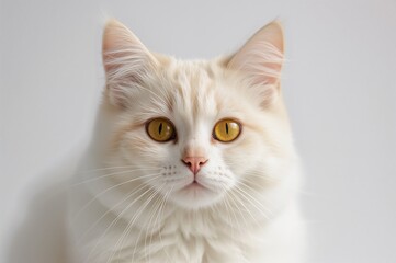Obraz premium Adorable feline with bright yellow eyes close-up portrait