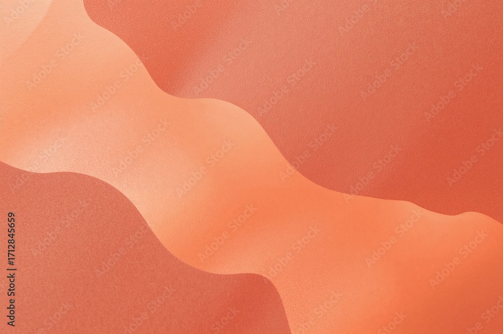 Poster abstract background with orange salmon paper texture and upward light gradient