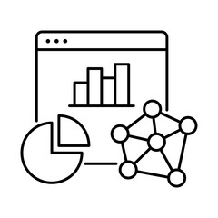 Knowledge graph, Data relationships, Entity mapping, AI knowledge base, Data organization, and Semantic search optimization on transparent background