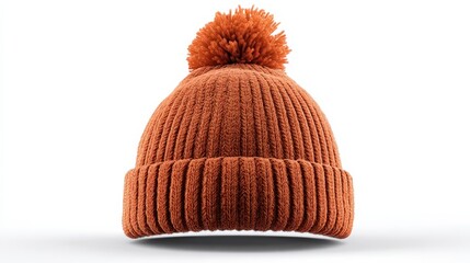 warm orange knitted beanie hat with pom pom on top perfect for winter fashion and outdoor activities this cozy accessory adds stylish touch to any outfit