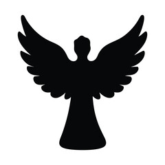 Angel silhouette vector art drawing illustration heavenly spiritual guardian wings design peace